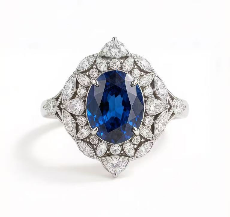 Sapphire Halo Ring