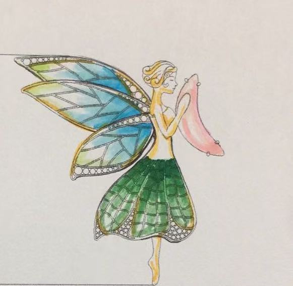 Fairy with Moon Brooch