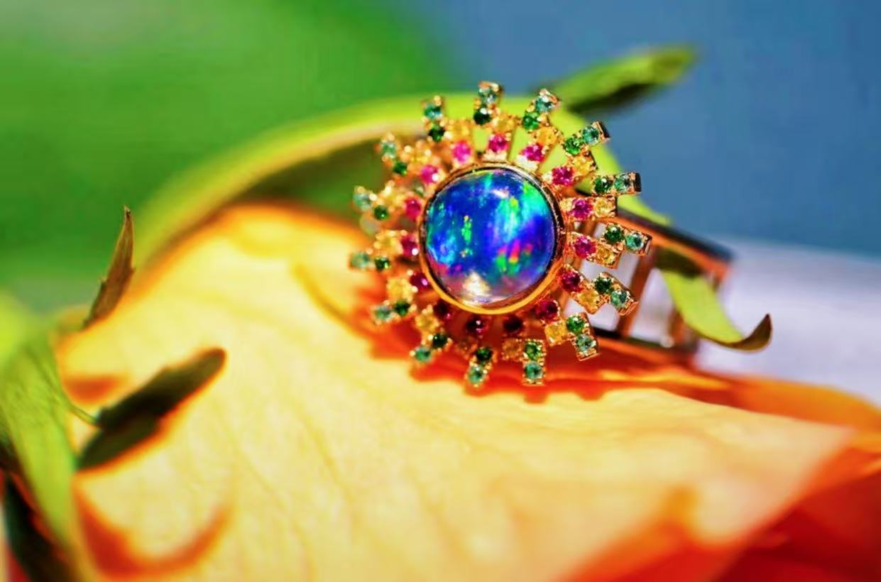 Sunflower Opal Ring