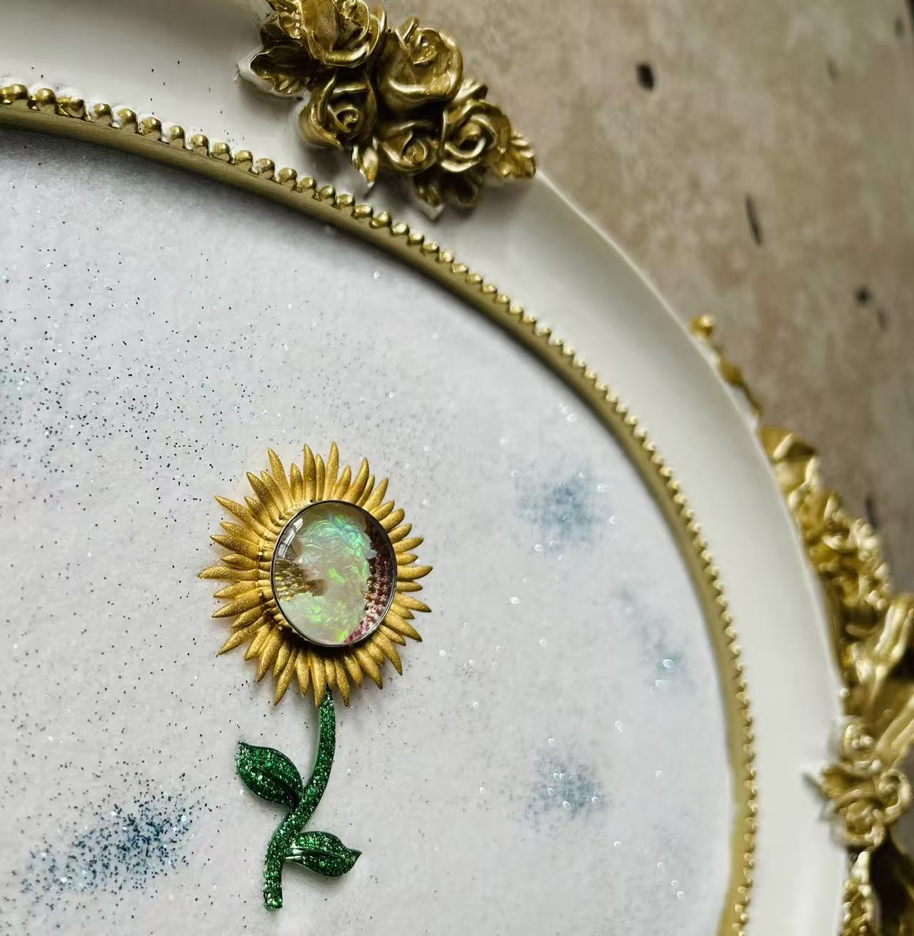 Sunflower Opal Brooch